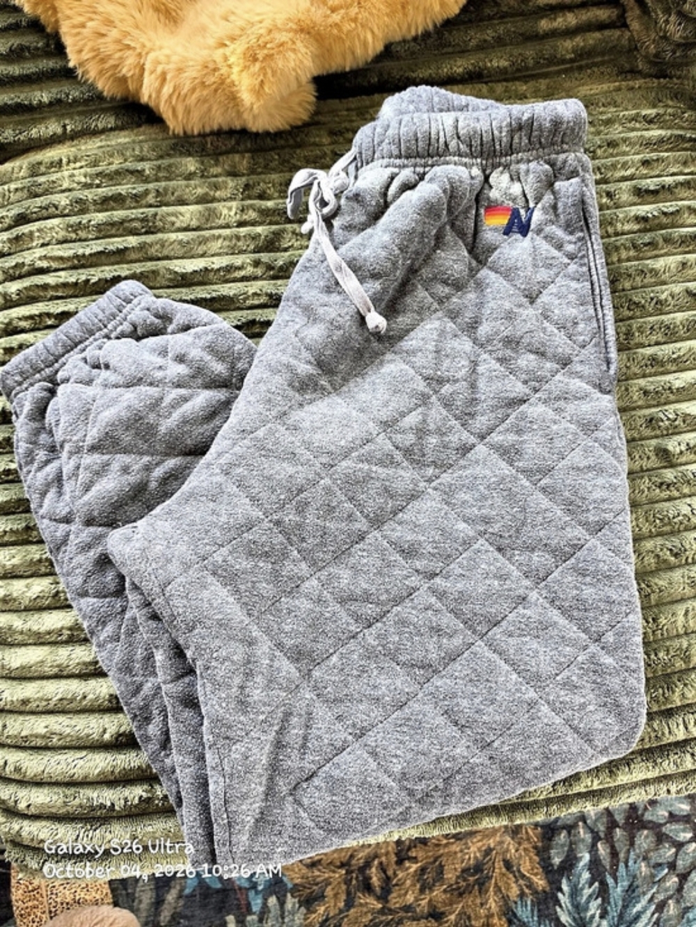 🌈 Aviator Nation Quilted Gray Sweatpants / Joggers Med🩶✨